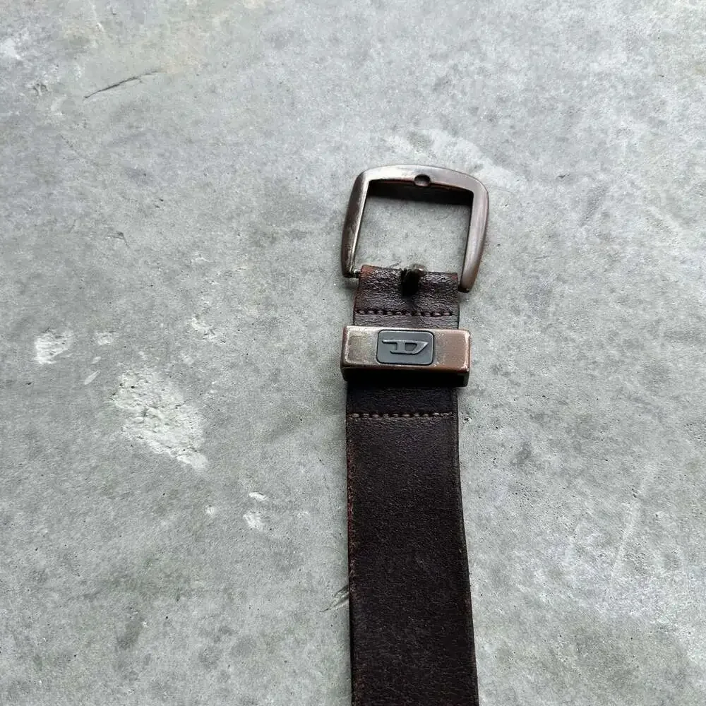 Diesel B-Dave II Brown Distressed Leather Belt
